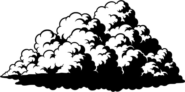 Highly Detailed Thundercloud Silhouette Vector Illustration