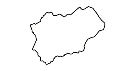 Fototapeta premium Outline map of Lesotho. Black and white vector illustration.
