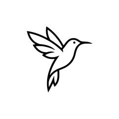 Obraz premium Minimalist Hummingbird Line Art Vector Illustration