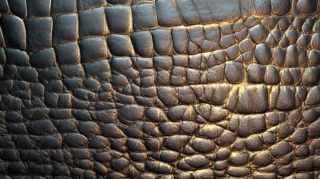 Dark Alligator Skin Texture Close-up
