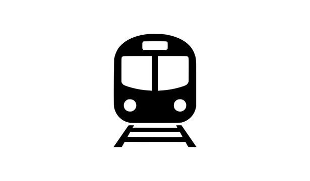 Train front view icon vector modern transportation symbol isolated on transparent background