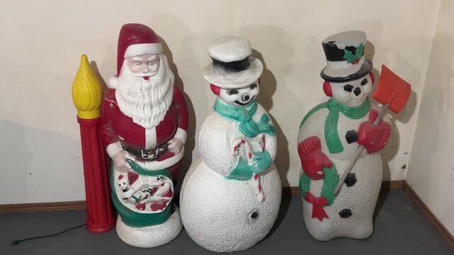 Collection of Vintage Christmas Blow Mould Decorations