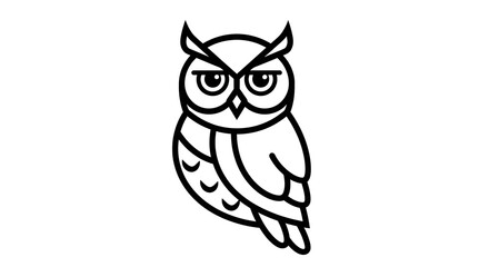 Fototapeta premium A simple illustration of an owl with a stern expression