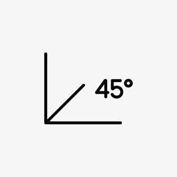 Simple graphic depicting a right angle and a 45 degree angle
