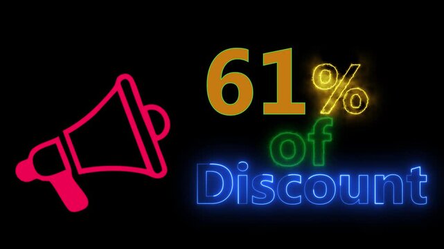 Sixty-one percent discount motion graphic