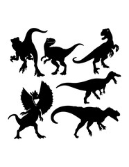 Dinosaur wild reptile monster silhouette © ComicVector