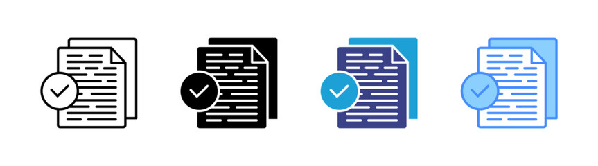 Document icon set multiple style collection
