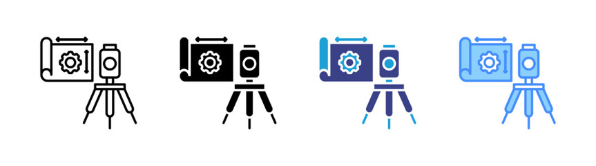 Quantity Surveyor icon set multiple style collection