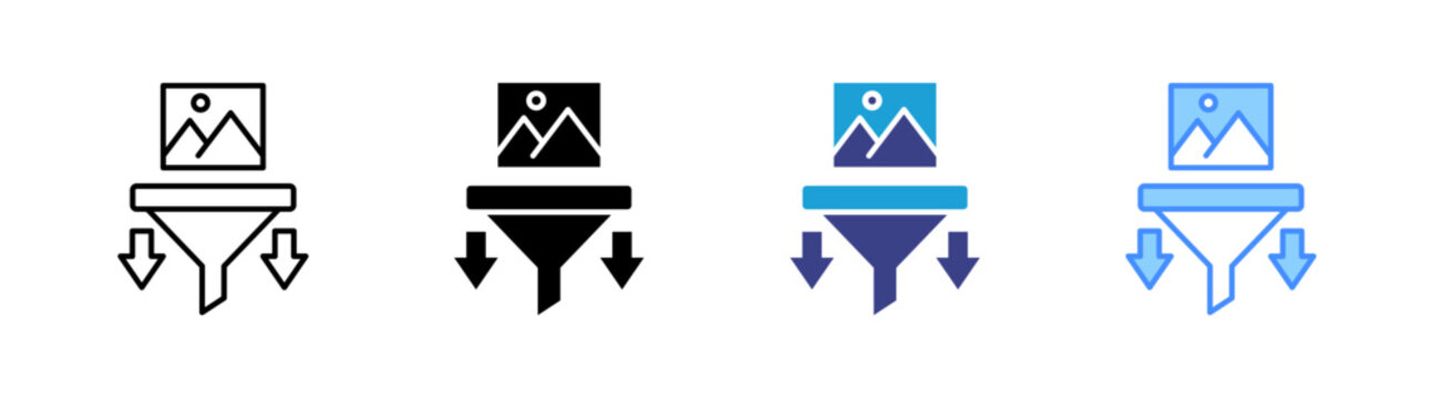 Filtering icon set multiple style collection