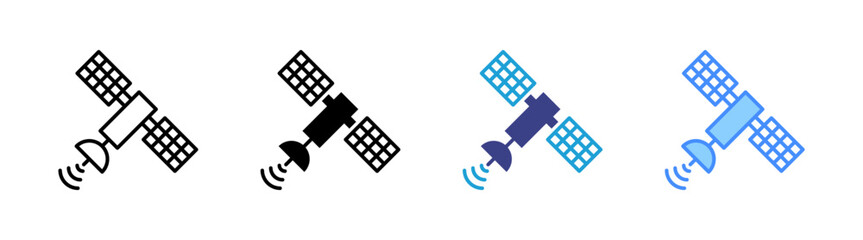 Satellite icon set multiple style collection