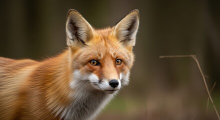 Fototapeta premium Close-up of a Red Fox in Natural Habitat.