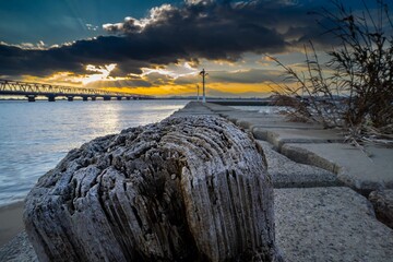 海岸の夕焼け風景
