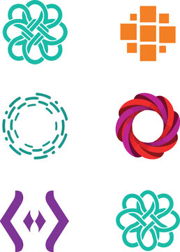 Abstract geometric logo designs geometric shapes circular patterns modern brand identity symbols vector