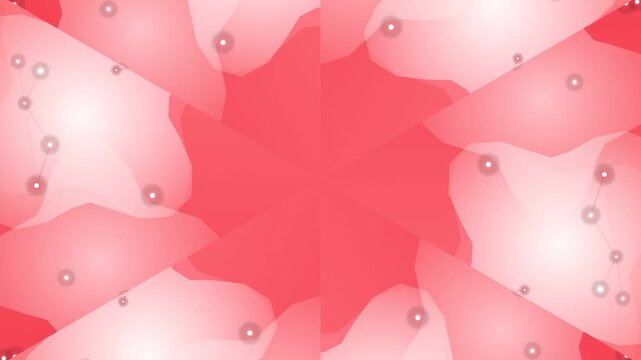 Vibrant pink petals with motion blur and pearls create a lively floral pattern on a white background with soft focus.