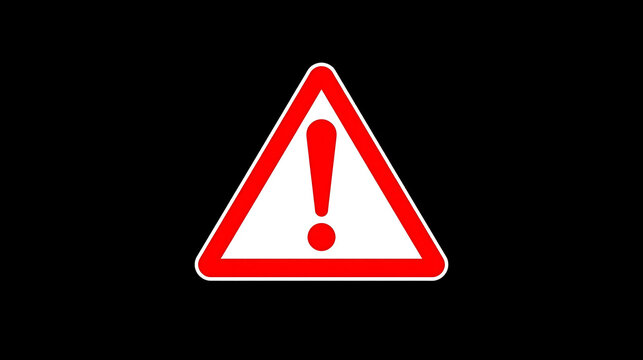 Warning sign featuring an exclamation mark inside a triangular border