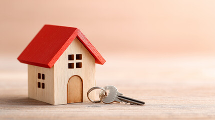 Mini House with Keys on Table