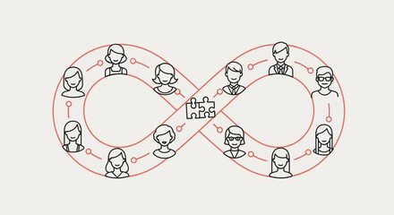 Infinite Loop of People and Puzzle Connection