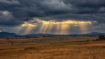 Sun Rays Breaking Through Clouds