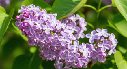 Fototapeta premium Close-up of Blooming Lilac Flowers in Springtime Garden.