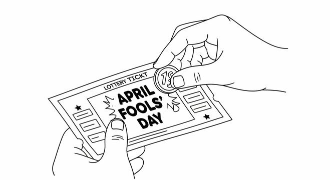 April Fools' Day Lottery Ticket Prank - Hand Scratching Off Coating