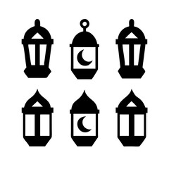 islamic ramadan lantern set. ramadan kareen lantern icon logo design. vector   © Borsha