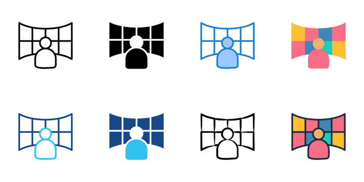 Command center icons set multiple style collection. Editable stroke 
