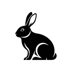 Obraz premium Cute sitting rabbit vector illustration on white background.