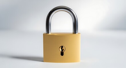 Fototapeta premium Gold and Silver Lock on White Background