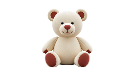Obraz premium Cute Beige Teddy Bear with Red Accents