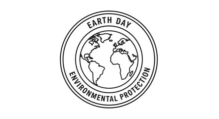 Earth Day Environmental Protection Stamp Emblem