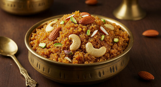 a bowl of traditional Indian dessert moong dal halwa