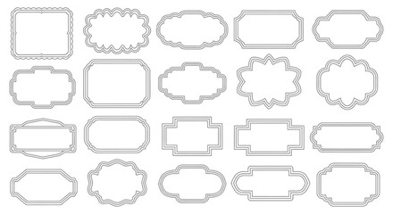 blank vintage labels decorative frames set with elegant double line borders graphic design templates invitations logos and branding.