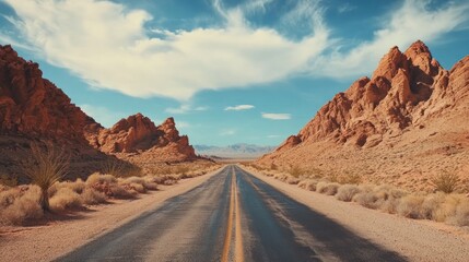 Fototapeta premium Desert road stretching into distance