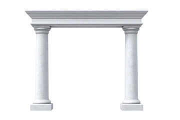 Obraz premium Classical white marble archway with two pillars on isolated background