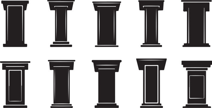 Black and white column icons in a grid pattern