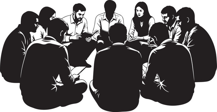 Diverse group of people sitting in a circle discussion