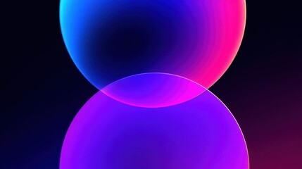 Vibrant overlapping circular shapes with gradient colors of blue, pink,