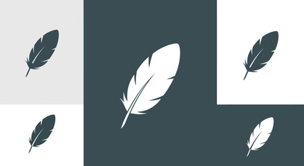 Feather icon set on various backgrounds