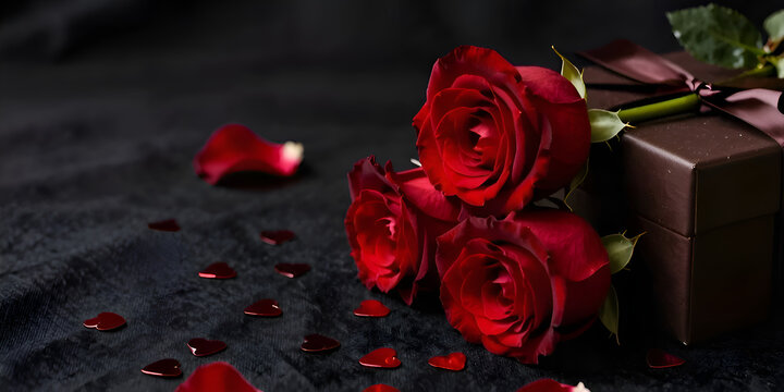 red rose on black background