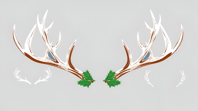 Christmas elements antlers hunting elk horns PNG easy to use