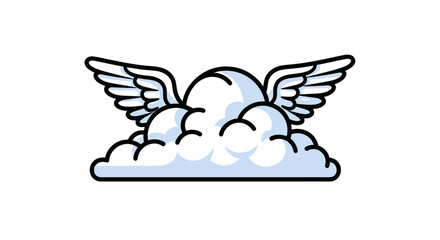 Naklejka premium A cloud with wings, a symbol of dreams and celestial messages.