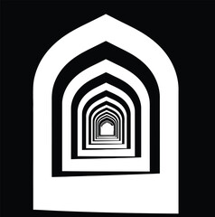 Fototapeta premium Black and White Receding Archway Design