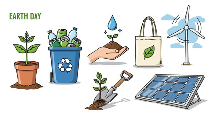 Earth Day celebration of environmental protection and sustainable energy.