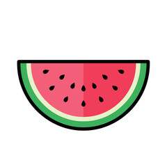 Watermelon slice vector illustration on a white background, perfect for summer designs.