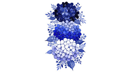 Elegant Blue Hydrangea Floral Watercolor Illustration Design