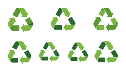 Obraz premium Green recycling symbols in a row.