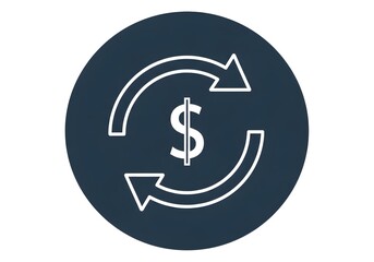 Obraz premium Dollar sign icon with circling arrows suggesting currency exchange