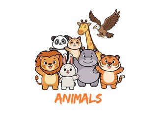 Obraz premium happy family cartoon