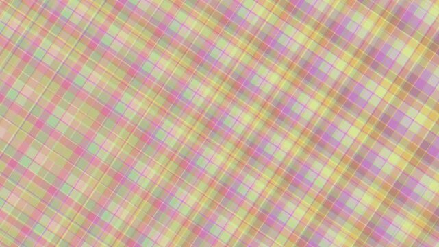 Abstract colorful diagonal tartan pattern with moire effect in vibrant pastel hues for modern design backgrounds