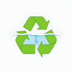 Obraz premium Save water, recycle symbol
